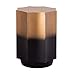 TOV Furniture Dinesh Modern Contemporary Living Room Two-Tone Finish Scalloped Design Side Table, 16", Black/Gold