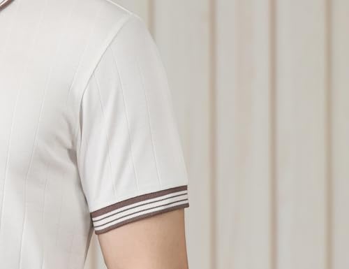Image of Amazon Brand - Symbol Men Regular Fit Rib Textured Polo| Half Sleeves | Available in Plus Size