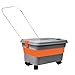 Collapsible Bucket 5.5 Gallon with Wheels Handle 1 Drain Plug and 2 Universal Connectors for Car Washing Foldable Multi-Use for Mop Cleaning, Camping, RV, Pet Bathing and Laundry