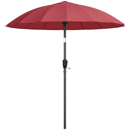 Parasol de jardin Outsunny 2 m Shanghai avec 16 baleines en fibre de verre, parasol d'extérieur...