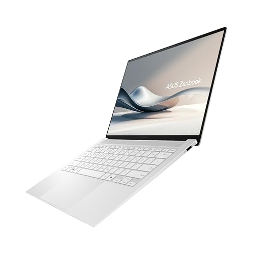 ASUS Zenbook S 14 UX5406SA Laptop | Copilot+ PC | 14 WQXGA+ 16:10 120Hz OLED Display | 32GB RAM | 1TB SSD | Intel Core Ultra 7 258V | Intel Arc | Win11 Home | QWERTZ | Scandinavian White