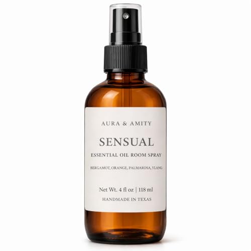 Image of Aura & Amity Premium Room & Linen Spray - Handmade Luxury Fabric & Home Fragrance Mist, Long-Lasting & Eco-Friendly (Sensual)