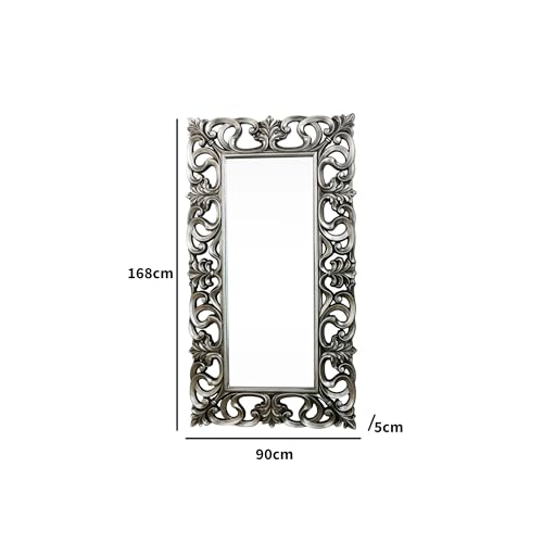 Melody Maison Large Baroque-style Silver Wall/Floor Mirror 90cm x 168cm