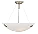 Noya - 3-Light Semi- Flush - Brushed Steel Finish - White Glass Shade