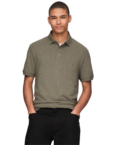 Image of Tommy Hilfiger Men's Short Sleeve Polo Shirts in Regular Fit With Stretch and Organic Pique Cotton