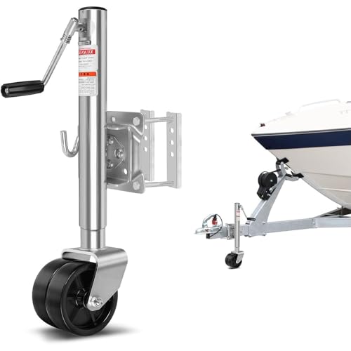 QICBYING Ruotino D'appoggio Rimorchio - Ruota D'appoggio per Rimorchio Carichi Pesanti - Supporto Ruota D'appoggio Pieghevole 900kg - Doppia Ruota da 8 Pollici, per Tutti I Rimorchi per Auto