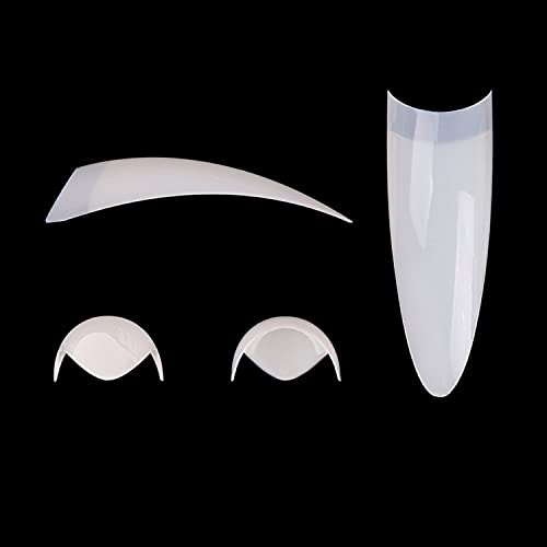 Enforten 550Pcs Natural Fake Nails Tips Half Cover Well Less Stiletto Sharp Armor Shape Artificial Acrylic False Nails For Women Nail Salons & Diy Nail Art Manicure Decoration #TOP1