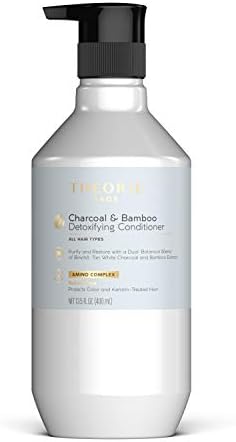 Theorie Charcoal Bamboo Detoxifying Conditioner- Purify & Restore, Nurture Color & Keratin Treated Hair, Suited For All Hair Types, 400ML
