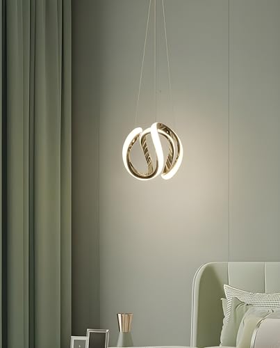 Image of Modern Hanging Pendant Light for Home Decor | 3-Color LED Ceiling Lamp with White, Warm & Neutral Light | Elegant Decorative Hanging Light for Dining Room, Living Room, Bedroom & Kitchen