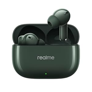 realme Buds T300 Truly Wireless in-Ear Earbuds with 30dB ANC, 360° Spatial Audio Effect, 12.4mm Dynamic Bass Boost Driver with Dolby Atmos Support, Upto 40Hrs Battery and Fast Charging (Dome Green)