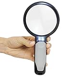 Vive LED Lighted Magnifying Glass - Page Magnifier for Reading - Kids Handheld Glasses - Large,...