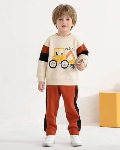 Image of NZRVAWS Toddler Baby Boy Clothes Pullover Sweater Ripped Jean Sweatsuit Little Boy Outfit Fall Winter Clothing Set 6M-7T