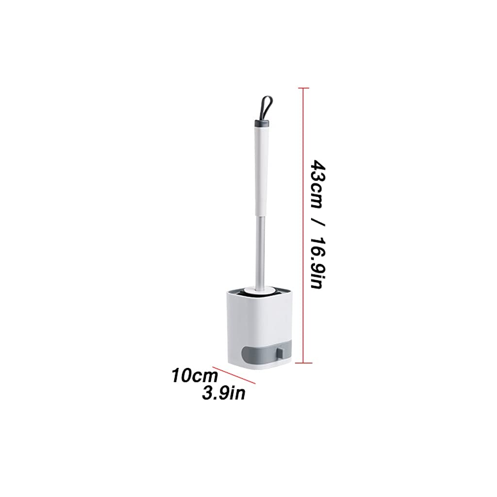 Cepillo de baño Soporte de cepillo de inodoro Cuarto de baño Larga manija de inodoro Cepillos de limpieza de pared Montaje en pared Cepillo de tazón 360 ° Sin ángulo muerto Limpieza de cepillo Accesor
