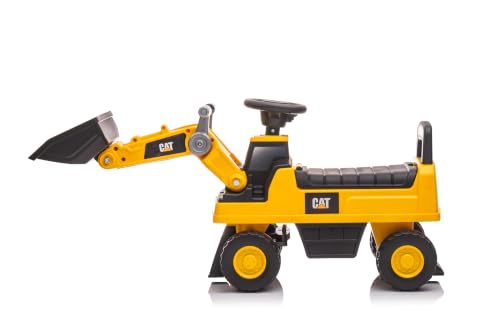 Image of Best Ride On Cars CAT Front Loader Push Car - Licensed Caterpillar Ride-On Digger Toy for Kids with Rotating Bucket & Under-Seat Storage - Construction Vehicle for Toddlers