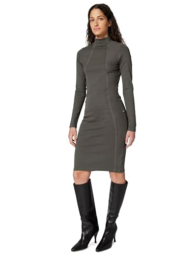 G STAR Vestido Washed Slim Rib para Mujer, Gris (asfalt gd D27164 E127 B575), L