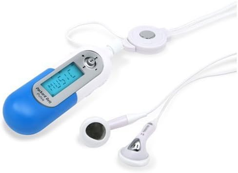 Packard Bell Pulse MP3 Player with blue cap and headphones