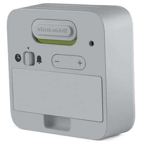Image of Braun Plastic Digital Travel Alarm Clock with Snooze, Compact Size, Negative LCD Display, Quick Set, Crescendo Beep Alarm in Grey, Model BC08G.