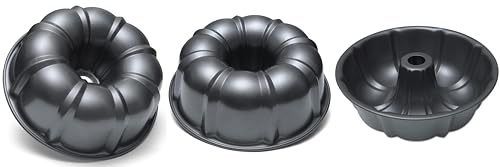 FIDZ PAN Carbon Steel 9 Inch Cake Pan Nonstick - Heavy Duty Tube Pan for Baking Pound Cake, 12 Cup Pans, Round Fluted Cake Pan Mold, Nonstick Cake Pans for Baking