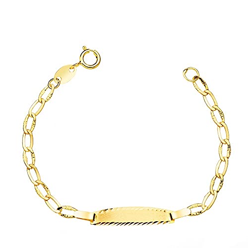 Inmaculada Romero IR Esclava oro 18k bebé 12cm. bilbao plana chapa mate bordes tallados reasa