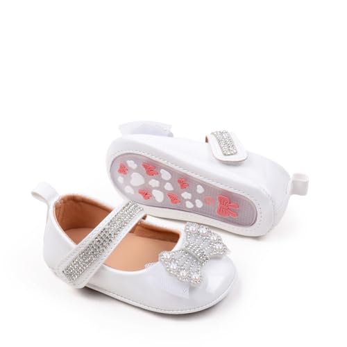 Newborn Baby Girls Infant Bowknot Soft Rubber Sole Mary Jane Moccasins Baptism Christening Crib Shoes Wedding Princess Flats3