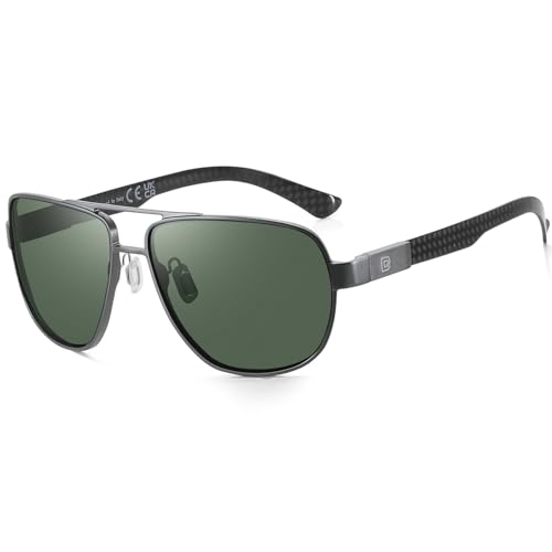 Image of DUCO Aviator Sunglasses for Men Women Carbon Fiber Polarized Sunglasses Men UV Protection for Driving Golf Fishing 3051