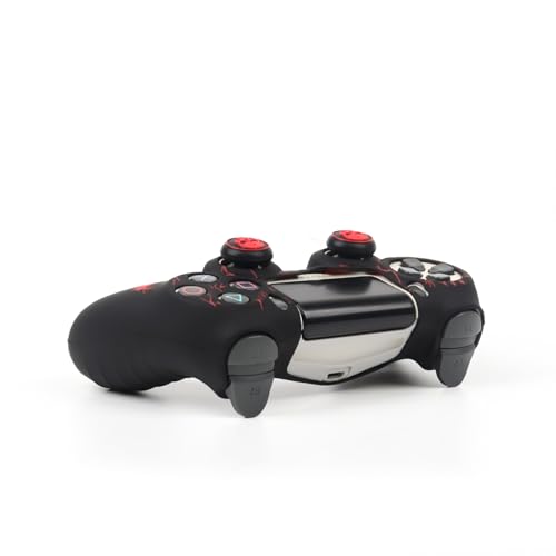 Image of RALANHorned Skull Head Design Controller Skin Cover with 2 Thumb Grips Compatible with PS4 /Playstation 4 Slim /Pro Controller