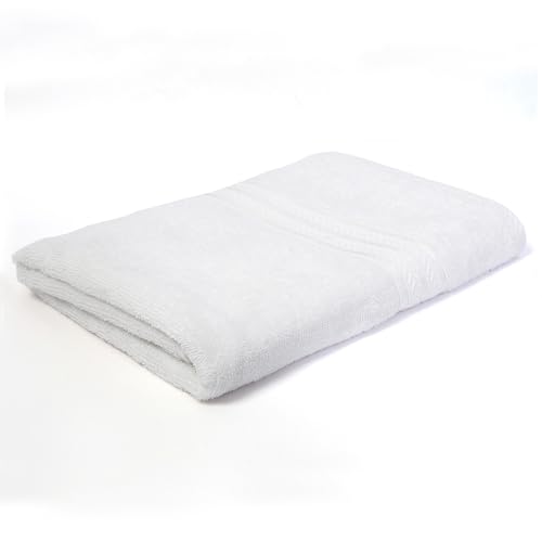 Image of Layers 100% Cotton Gym Towel | 380 GSM Quick Dry & Super Absorbent | Soft, Fade Resistant & Long Lasting | Gym, Yoga, Sports, Travel & Pool | 1 Piece for Men & Women | 50 x 100 cm - White