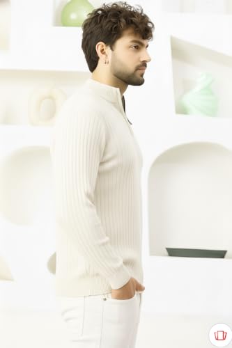 Image of Pivl Men's Winter Half Zip Solid Warm Sweater
