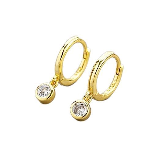 Orecchini D'Argento Per Donne, Orecchini A Cerchio Con Ciondolo A Disco Con Ciondolo A Forma Di Stella Geometrica In Argento Sterling 925 Per Le Donne Fibbia Per L'Orecchio Con Personalità In Zircon