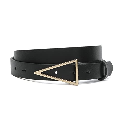 HOTWILL Women Belts for Jeans Dress Skinny Waist Belt with Gold Triangle Buckle 0.90