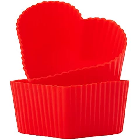 GOURMEO® 25 Muffin Forms, Reusable, Silicone, Environmentally Friendly, BPA-Free - Cupcake Forms, Baking Forms, Cupcake Muffin Forms (25 x Heart) Cover