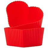 PERFEKTE GRÖSSE: Die Silikonformen haben mit ihrer Breite von 6 cm und einer Höhe von 4,5 cm die ideale Größe für herzige Muffins oder Cupcakes.