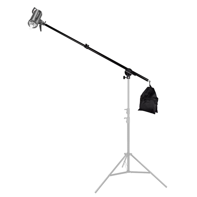 Image of PHOTOMAX Boom Arm Holder for Photography Lights with Bag 33 Tall Lighting Reflector Arm Stand Grip Swivel Head Clamp Holder Bracket Adapter (Only Arm Boom)