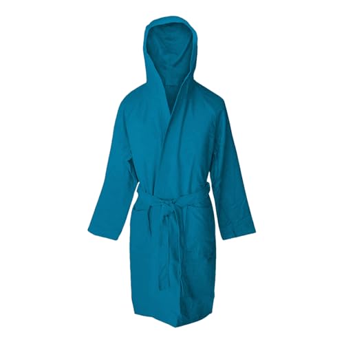 Jenny Sesal Peignoir en microfibre avec capuche et ceinture Homme/Femme emballage peu encombrant (L, Ottanio/Tiffany)