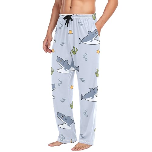 Shark Cartoon Mens Pajama Pants Mens Pj Pants Comfy Cotton Pj Long Pant for Men with Pockets Size S-XXL4