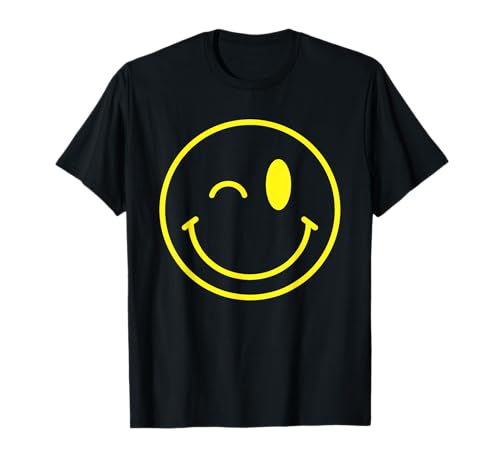 Yellow Smile Face Shirt Cute Happy Peace Smiling Face Kinder T-Shirt