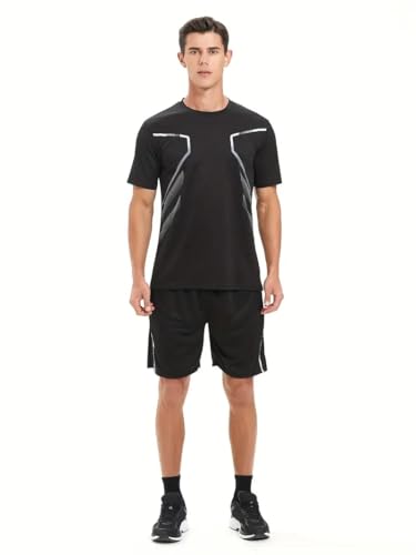 Image of Lymio Polyester T-Shirt and Shorts Cord Set for Men (Men Cord Set 08-11)