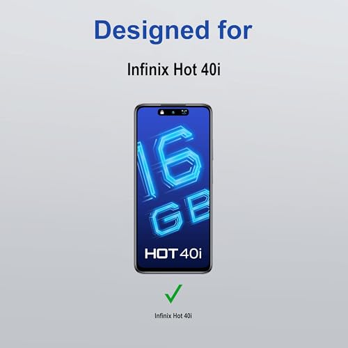 Image of ZAP CASE HD Plus Tempered Glass Screen Protector Compatible For Infinix Hot 40i (Black) Edge To Edge Coverage With Easy Installation Kit