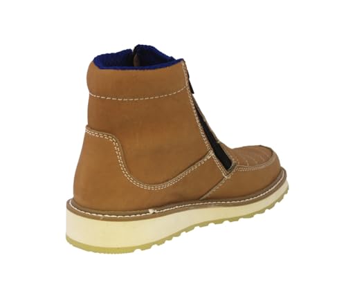 Mens T40W Honey Brown Work Boots Real Leather Slip Resistant Soft Toe3