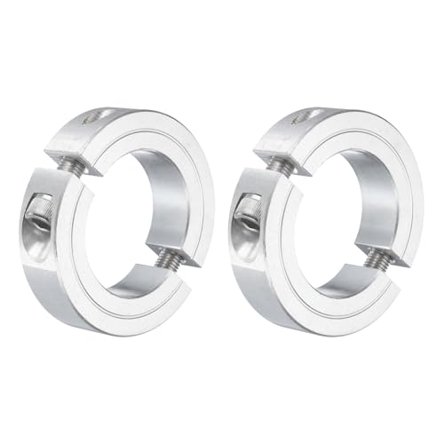 uxcell 2Pcs Double Split Clamp-On Shaft Collar 1-5/8" Bore, Aluminum Alloy
