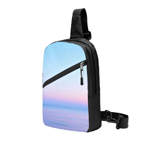 Blue and Purple Pastel Colors Print Men's and Women's Foldable Crossbody Bag,Sports Crossbody Bags,and Daily Chest Bags2