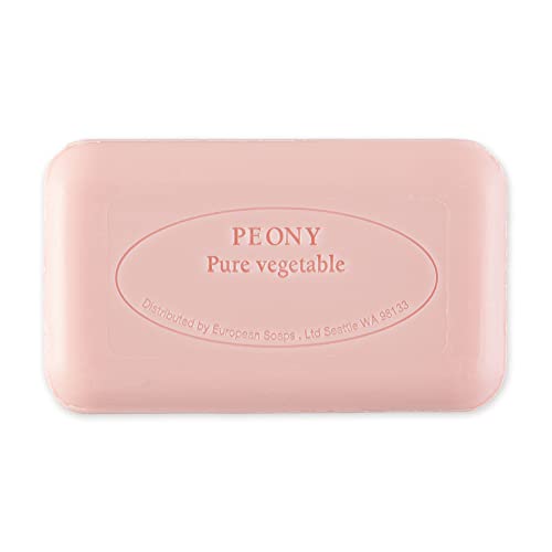 Image of Pre de Provence Artisanal Soap Bar, Natural French Skincare, Enriched with Organic Shea Butter, Quad Milled for Rich, Smooth & Moisturizing Lather, Peony, 5.3 Ounce
