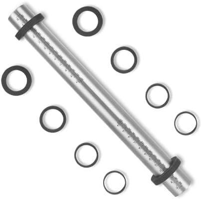 SUPER KITCHEN Nudelholz Einstellbares Edelstahl Teigroller Antihaft Backen | Metall Nudelhölzer Fondant Teigrolle mit abnehmbare Ringe 5 Größ, Backzubehör Rolling Pin für Pizza, Co