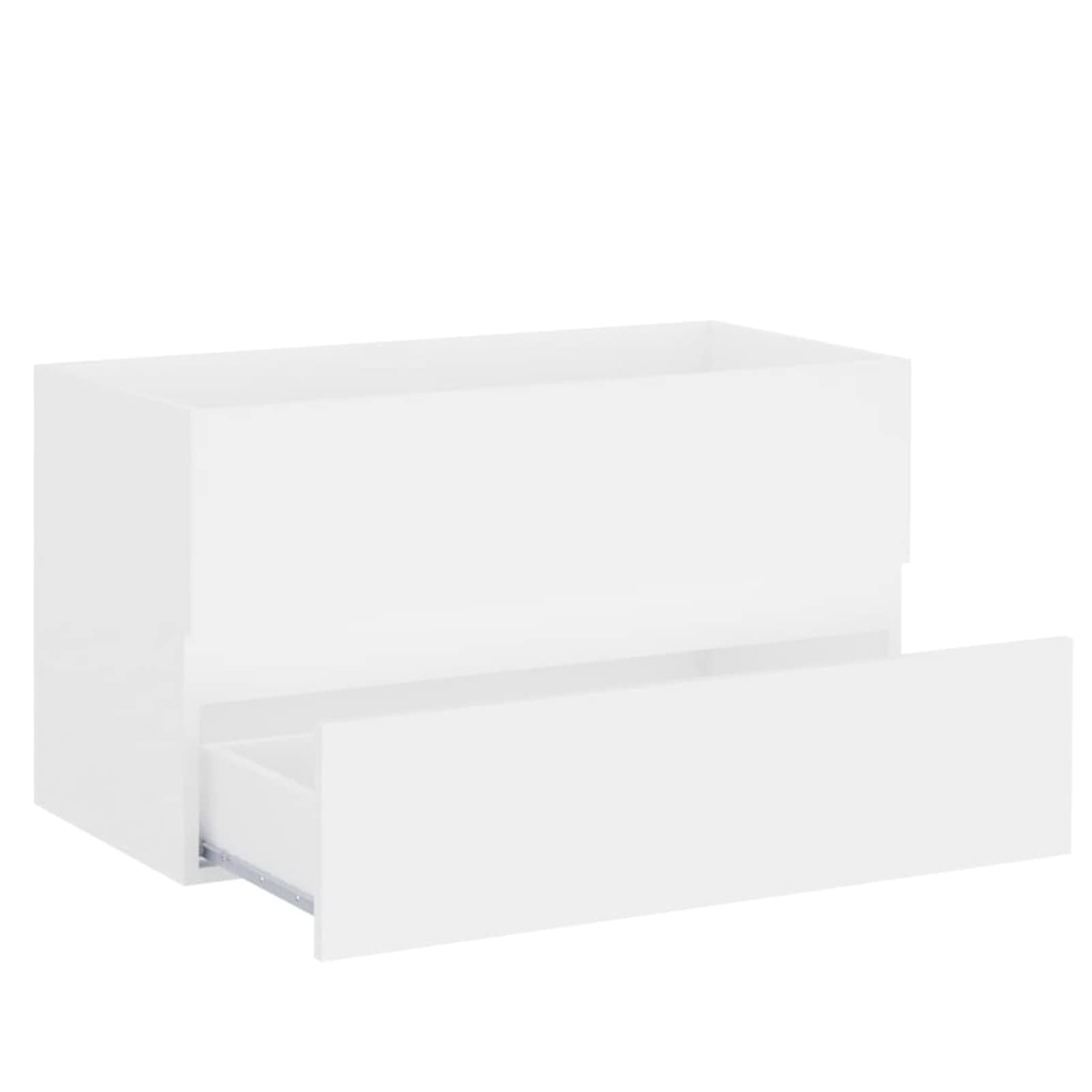Meuble de Salle de Bain Armoire pour Lavabo - Meuble de Sol en Aggloméré Blanc 80 x 38,5 x 45 cm
