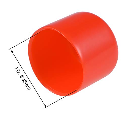 Image of uxcell 4pcs Rubber End Caps 38mm ID Vinyl Round End Cap Cover Screw Thread Protectors Red, 40mm Height