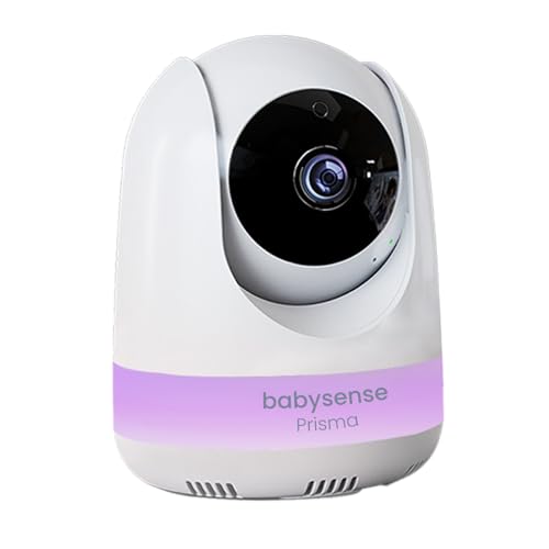 Babysense Cámara complementaria Prisma Vídeo Vídeo Vigilador, Inclinación, Zoom, Retroalimentación bidireccional, gran alcance, visión nocturna, luz nocturna RGB, canciones de cuna, control de