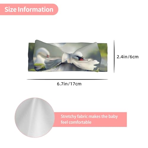 Elegant Swan Baby Headbands Soft Nylon Hairbands with Stretchy Bows Girls Hair Accessories for Newborn Infant Toddler Kids3