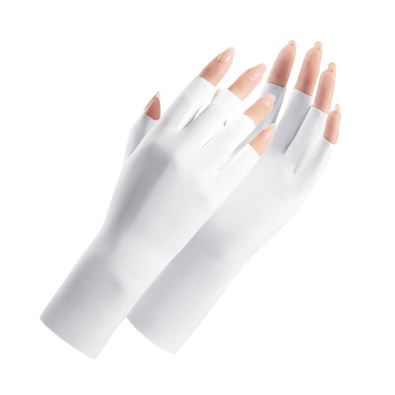 Utaly Women Sunblock Fingerless Gloves Non-Slip UV Protection Driving Riding Summer Outdoor Gloves for Women Girls