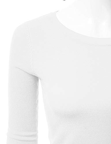 JJ Perfection Simple Soft Knit Sweater Crew Neck Long Sleeve Casual Basic Pullover Sweater Tops for Womens with Plus Size4