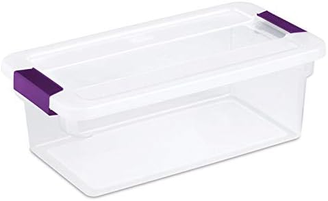 Sterilite 17511712 6 Quart Clearview Latch Storage Container with Plum Handles image 4